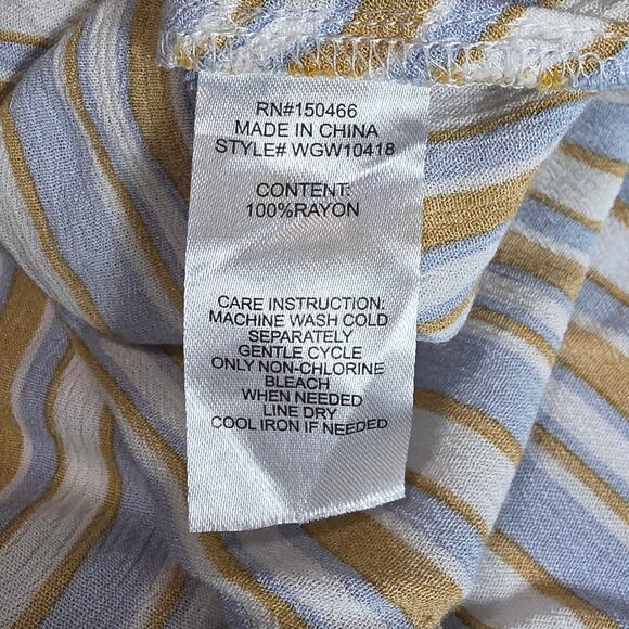 Market & Spruce Wrap Tank Women XS Blue Mustard Stripe Rayon Cami Top casual - Picture 6 of 9